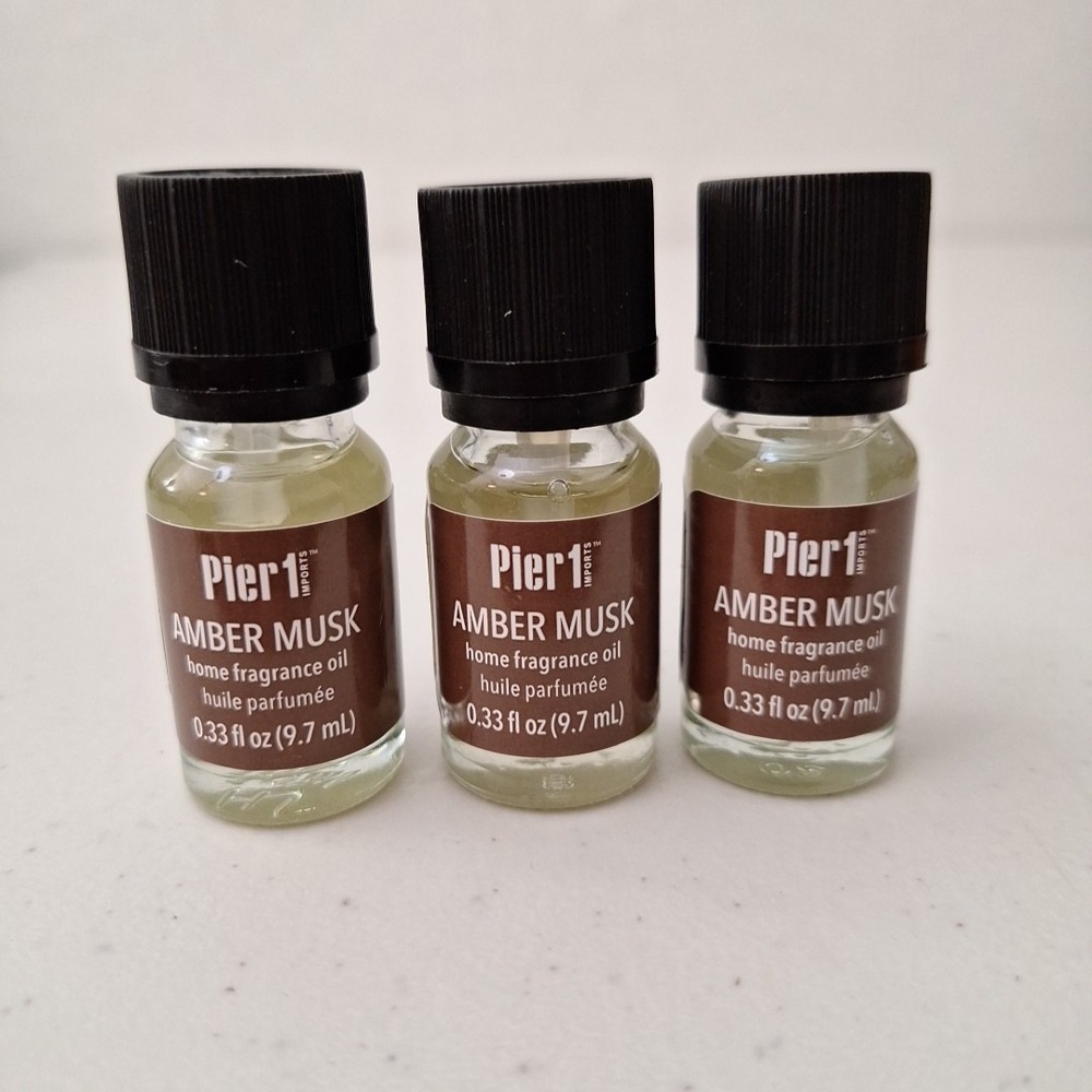Lot of 3, AMBER MUSK Pier 1 Imports Home Fragrance Oil 0.33 oz NEW